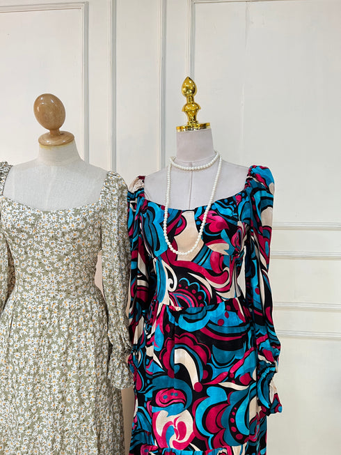 Spring Ladies Floral Cotton Maxi Dresses